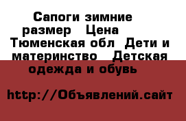 Сапоги зимние 26 размер › Цена ­ 500 - Тюменская обл. Дети и материнство » Детская одежда и обувь   